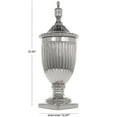 thumbnail image 3 of DecMode 12" x 32" Silver Ceramic Tall Decorative Jars with Grooves, 1-Piece, 3 of 11