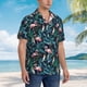 thumbnail image 3 of Fotbe Flamingos And Birds Camisa Hawaiana para Hombre Unisex – Camisa Casual de Verano con Botones de Manga Corta de Algodón y Lino,3X-Large, 3 of 7