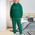thumbnail image 2 of KAUOD Girls Fleece Sweatpants Set Cute Cotton Hoodies Joggers Pants Warm Outfits Kids Casual Hooded Sweatshirts with Pockets, 2 of 5
