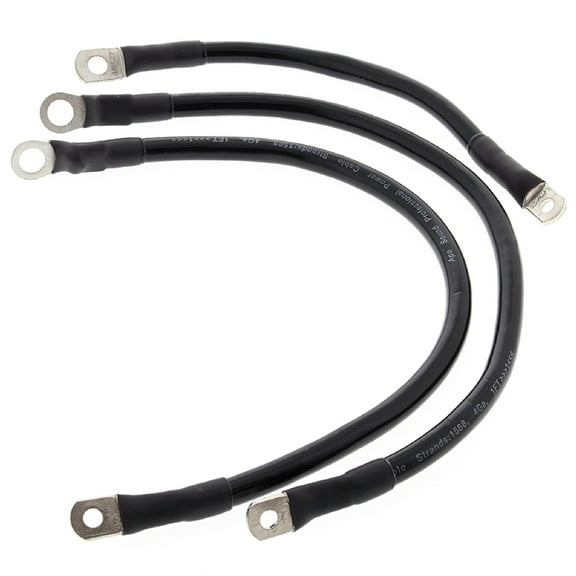 All Balls Battery Cable Kit, Black, 2ea., 16", 1ea., 9", for Harley FLH Electra Glide 1966-1979