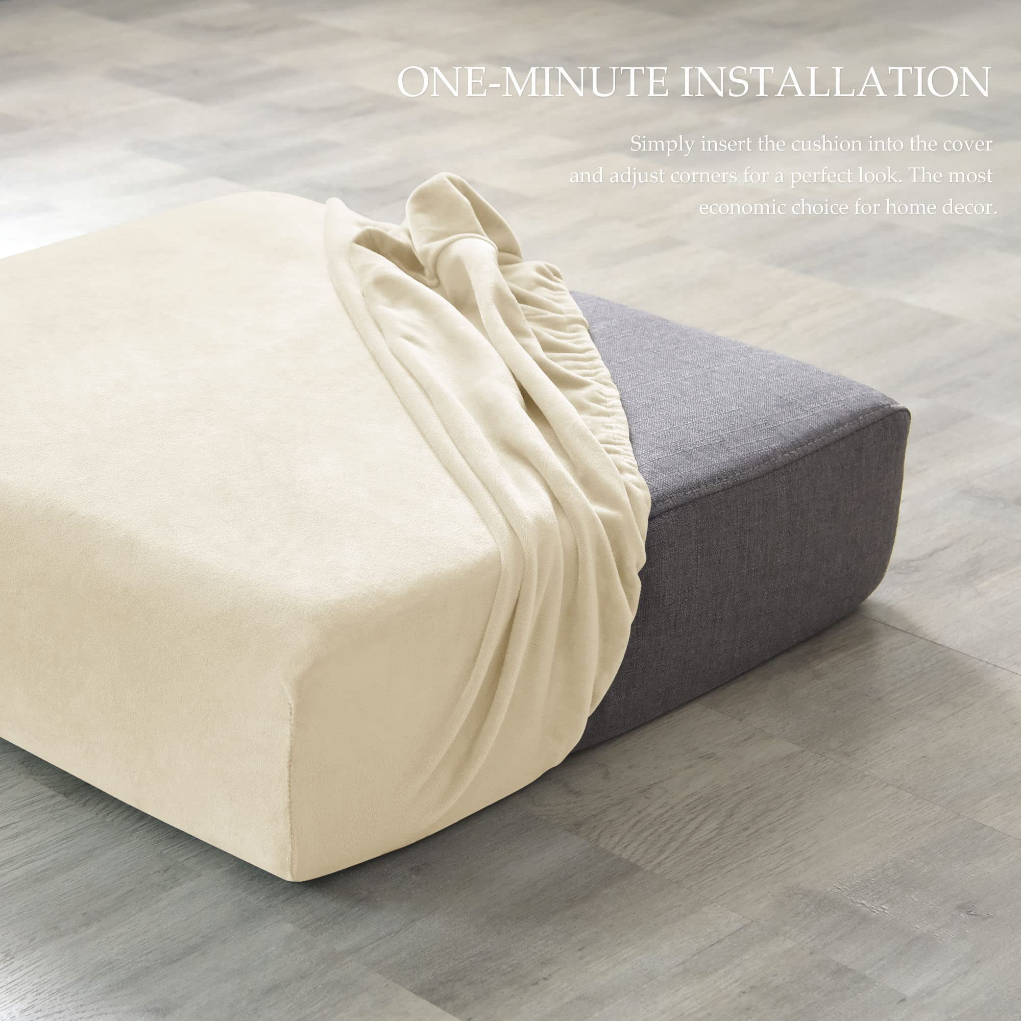 Velvet Sofa Seat Cushion Covers, Sofa Cushion Covers Stretch Couch Cushion Cover Soft with Elastic Bottom Sofa Seat Cover for Chair Sofa-Peacock blue-3-seater