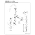 thumbnail image 6 of Kingston Brass KS2433KL Whitaker Single-Handle Kitchen Faucet with Brass Side Sprayer, Antique Brass, 6 of 7