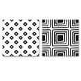 thumbnail image 2 of wall26 2 Panel Square Canvas Wall Art - Black and White Square Patterns Patterns - Giclee Print Gallery Wrap Modern Home Art Ready to Hang - 16"x16" x 2 Panels, 2 of 4
