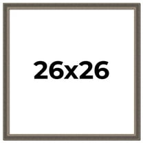 26x26 Frame Silver Real Wood Picture Frame Width 1.25 Inches | Interior Frame Depth 0.5 Inches |