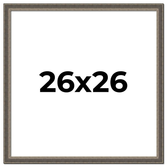 26x26 Frame Silver Real Wood Picture Frame Width 1.25 Inches | Interior Frame Depth 0.5 Inches |