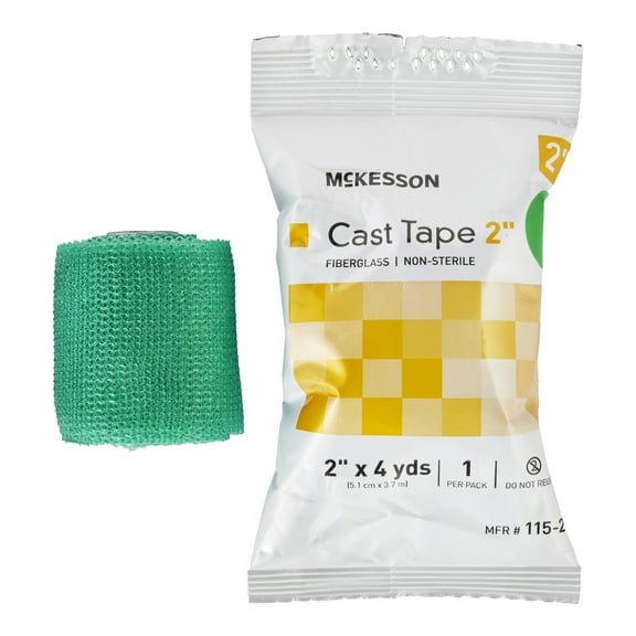 McKesson Cast Tape, Water-Activated Resin Casting Tape - Green, 2 in x 12 ft, 1 Count, 10 Packs, 10 Total