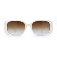 thumbnail image 1 of Womens Mod Rounded Rectangle Plastic Sunglasses White Brown Blue, 1 of 4