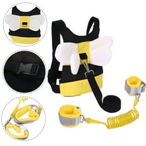 TELOLY 3 in 1 Toddlers Leash   Anti Lost Wrist Link Child Kids Safety Harness, for Boys/Girls Walking Aid, Yellow Bee
