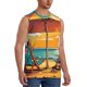 thumbnail image 2 of Fotbe Vintage Beach Sunset Men's Camiseta sin Mangas Estampada para Hombres, Playera Casual para Gimnasio, Entrenamiento, Playa-X-Large, 2 of 7