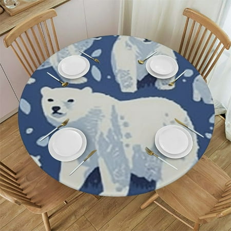 

BANET Winter Family Round Table Cloth Polyester Tablecloth Waterproof Tablecloth Dinning Table Cover for Indoor Outdoor Party Picnic 46 -50