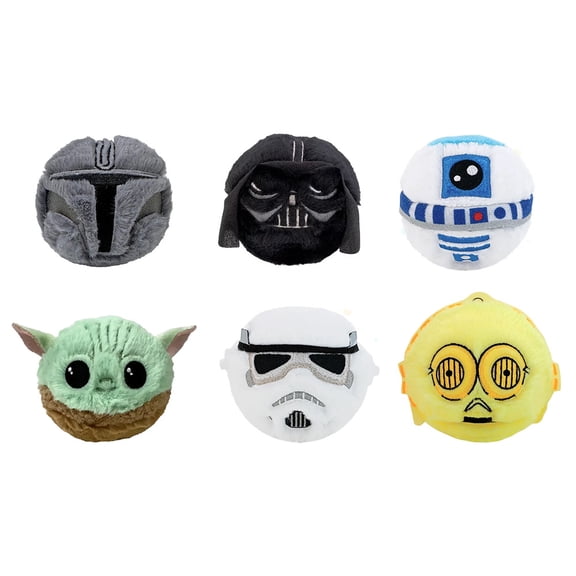 TY Beanie Bouncers - SET of 6 STAR WARS (Grogu, R2-D2, Vader, C-3PO 2) (3 in)