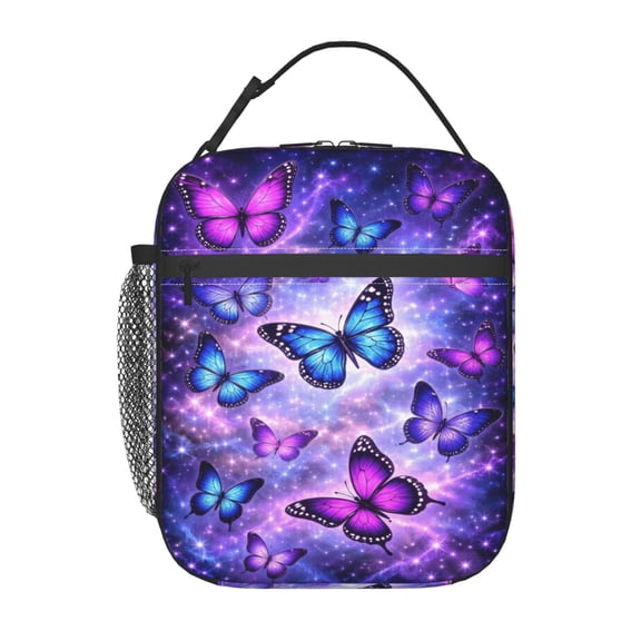 Butterfly Lunch Bag Reusable Thermal Lunch Tote with Handle for Women and Men