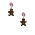 thumbnail image 2 of Delight Jewelry Enamel Gingerbread Boy Pink Crystal Clip on Earrings, 2 of 5