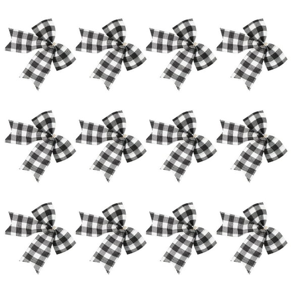 Tineasur Black White Plaid Bows for Christmas Tree Decoration Reusable and Reliable