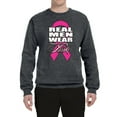 thumbnail image 2 of Real Men Wear Pink Awareness Unisex Crewneck Graphic Sweatshirt, Charcoal, X-Large, 2 of 3