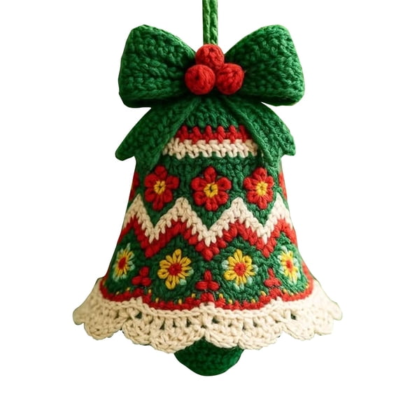 BinKFF DIY Crochet Christmas Bell Ornament Kit, Hand Knitted Christmas Ornaments, Complete Beginner Christma s Craft Kit, for Crafting A Personalized Christma s Bell