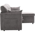 thumbnail image 7 of BISHE L Shaped Sectional Sofa with Pullout Bed, 81 Inch Convertible Sleeper with Reversible Chaise & Storage Seats, 2 in 1 Pull Out Couch with Side Pockets for Living Room, Apartment, Dark Gray, 7 of 7