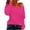 Hot Pink, variant on Jalioing Women's Trendy Tops One Shoulder Long Sleeve Solid Fashion Shirts Going Out Casual Tops Outfits