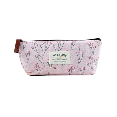 Tinymills Cute School Pencil Case Pouch Floral Pattern Canvas Pencil Zipper Bag Best as Kids (Best Pencil To Use On Canvas)