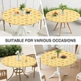 thumbnail image 4 of Round Fitted Tablecloth with Elastic Edge, Waterproof Vinyl Featuring Magical Forest Mushrooms and Boho Mushroom Designs, Backed Non-Slip Table Cover Fits 44-50 Inch Round Tables, 4 of 4