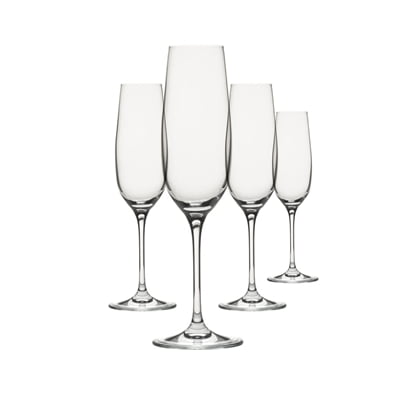Pack of 2 Unbreakable Polycarbonate White Champagne Flutes 180ml 6oz 