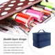 thumbnail image 3 of Seitruly Caja de almacenamiento de esmalte de uñas, organizador de doble capa, soporte cosmético, bolsillo de malla, bolso de nailon, estuche Bolsas de maquillaje Azul, 3 of 6