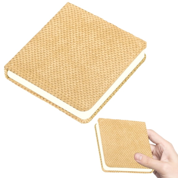 1Pcs 5.71in Square Unlined Blank Handheld Notebook, Knitted Texture Soft Cover Pocket Journal, Portable Mini Writing Diary For Art Draft & Budget Recording