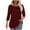 Wine, variant on fatyb Womens 3/4 Sleeve Eyelet Tops Crewneck Casual Loose Tunic Tops Lightweight Hollow out Tee Blouses