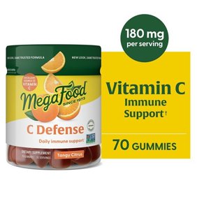 MegaFood C Defense Immune Support - Vitamin C Gummies - Citrus Flavor, Vegan - 35 Servings