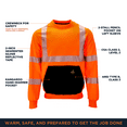 thumbnail image 4 of RefrigiWear HiVis Crewneck Sweatshirt - High Visibility Work Pullover, Warm Safety Sweatshirt for Outdoor Jobs, 4 of 7