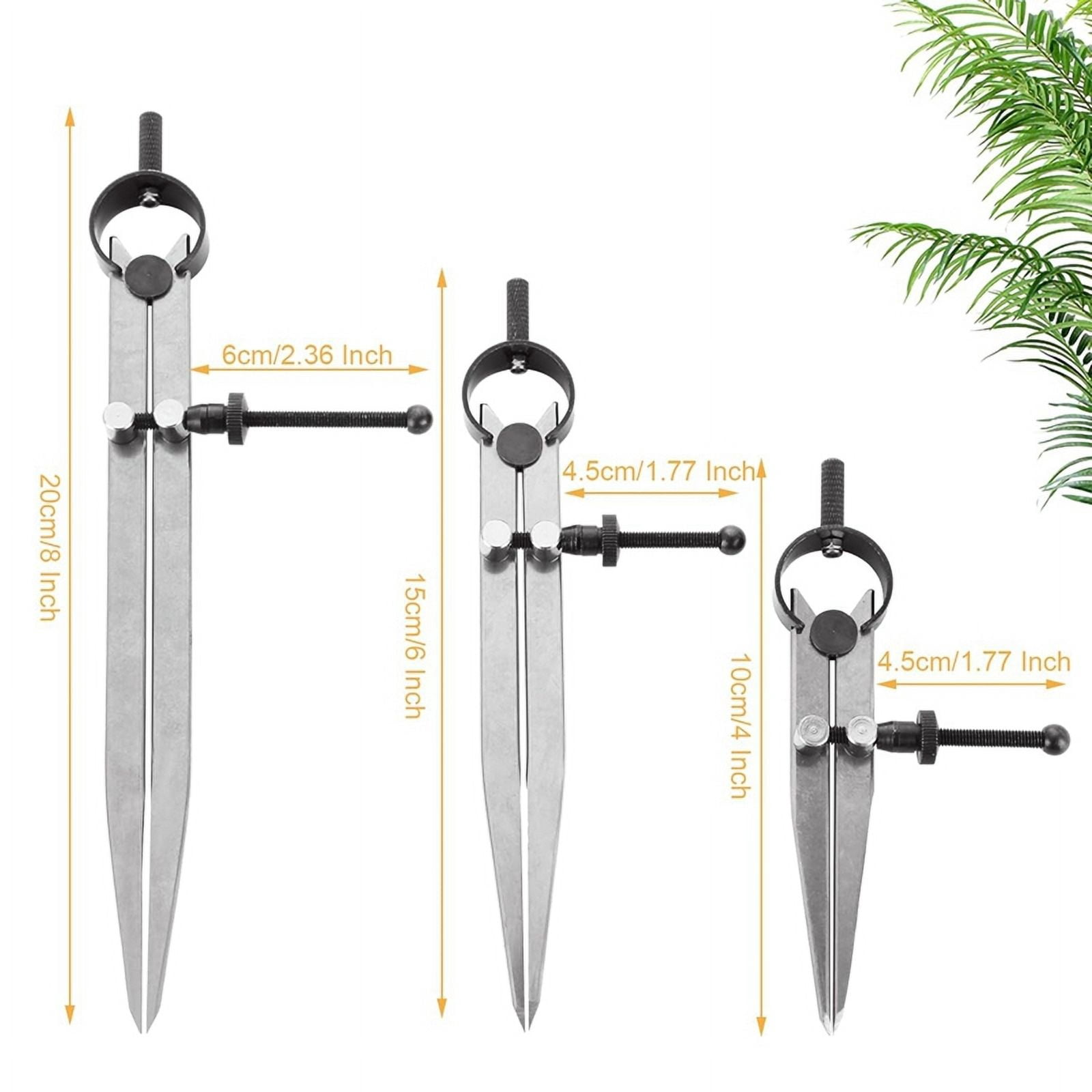 3 Pieces Adjustable Lockable Spring Wing Divider 4/6/8 Inch Carbon Steel Caliper Measuring Tool Leather Compass