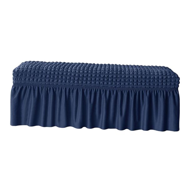 Funda protectora para asiento de banco, elástica, suave, para silla de comedor Azul