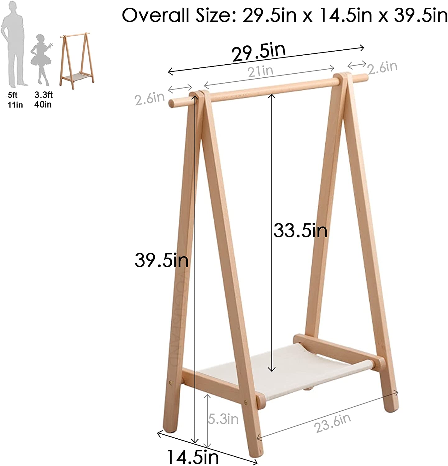 Dress up Rack, Child Garment Rack, Kids Clothing Rack with Storage