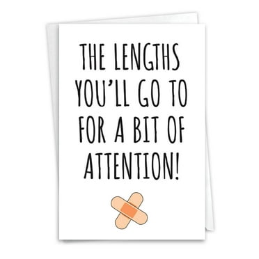 NobleWorks - 1 Funny Get Well Card with Envelope - Sarcastic Feel Better Greeting, Unwell Joke Notecard for Friends - Lengths You'll Go C9297GWG