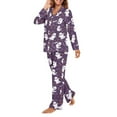 thumbnail image 2 of FOR U DESIGNS Halloween Cute Ghost Womens Button Up Pajama Sets Button Down NightShirts for Women Sleepwear 2 Pack Size 3XL Womens Nightwear Sets Button Front Winter, 2 of 6