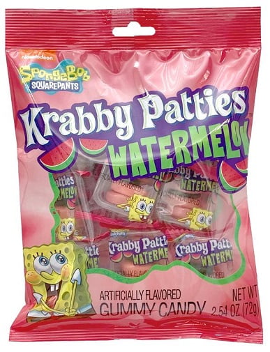 Spongebob Squarepants Krabby Patties Watermelon Gummy Candy