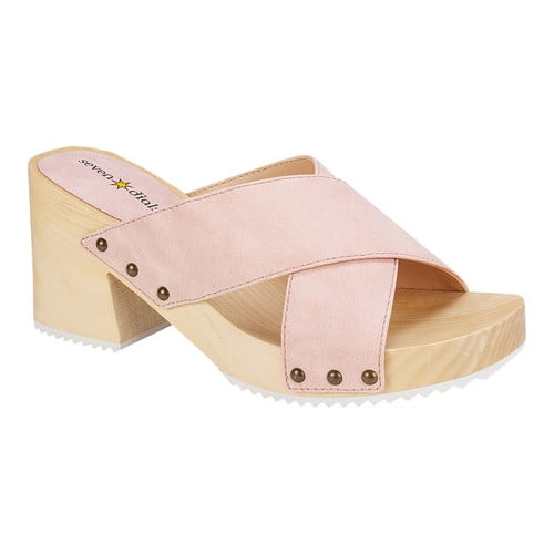 SEVEN DIALS Women's Malta Slide Sandal, Light Pink/Nubuck, Size 6.5