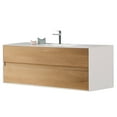 thumbnail image 2 of Eviva Elisa 32 Inch White and Oak Wall Mount Bathroom Vanity, 2 of 3