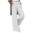 thumbnail image 1 of Pantalones ANGGREK Pantalones sueltos de color puro para mujer pierna recta, 1 of 5