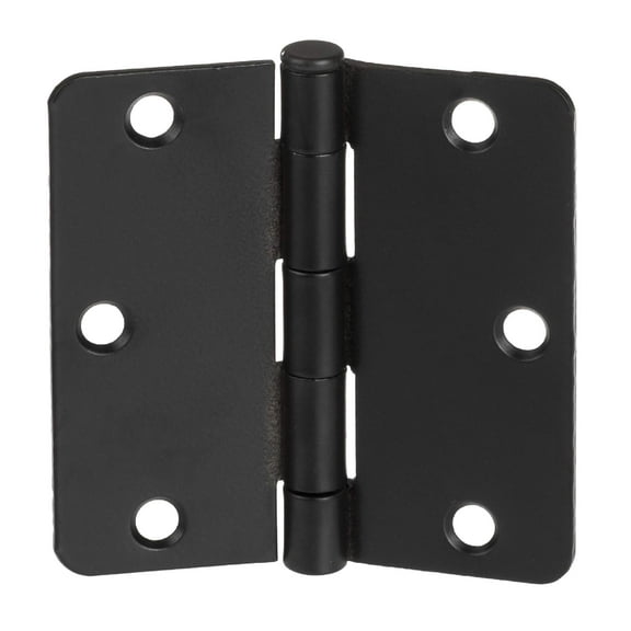 Ilyapa 18 Pack Matte Black Hinges for Doors, 3.5 x 3.5 Inch Interior Door Hinges, 3 1/2 with 1/4" Inch Radius Corners, Black Interior Door Hinge