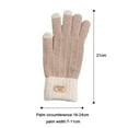 thumbnail image 6 of 1 Pair Unisex Winter Gloves Knitted Thick Warm Color Matching Touch Screen Anti-slip Elastic Soft Warm Thick Plush Cycling Riding Gloves, 6 of 8