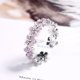 thumbnail image 2 of Anillo de moda de las mujeres Abrir Anillos Ajustable Anillo de flores de color rosa Anillo Cute Girl Cumpleaños Regalo, 2 of 5