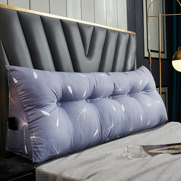 47in Long Queen Sofa Bed Large Filled Wedge Triangular Support Pillow Cushion Bedside Pillow Bed Backrest Positioning Reading Pillow Office Sofa Lumbar Pad W Phone Pocket Walmart Com Walmart Com