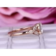 thumbnail image 3 of HeartsAndYou 1.5ct Round Cut Moissanite Engagement Ring for Women Leaf Marquise Accent 18k Rose Gold Over Silver, 3 of 8