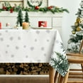 thumbnail image 4 of Christmas Tablecloth 60×120 Inch Rectangular, Winter Snow Trees White Washable Table Cover for Party Picnic Dinner Decor, 4 of 6