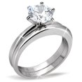 thumbnail image 1 of Bague pour Femmes en Acier Inoxydable Poli avec AAA Grade CZ en Transparent - Taille 6, 1 of 1