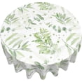 thumbnail image 3 of Spring Leaf Tablecloth Round 60 Inch Watercolor Sage Green Eucalyptus Botanical Floral Print Decorative Table Cloth Table Cover with Waterproof Wrinkle Resistant Fabric for Home Kitchen Dining Patio, 3 of 6