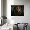 thumbnail image 4 of Nawypu Large Lion Canvas Wall Art, lion king with crown Black Gold, Wall Decor Africa wild animals, Prints Pictures for Man Living Room Bedroom Bathroom Home Decor Ready to Hang, Framed, Wall, 4 of 6