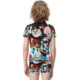 thumbnail image 3 of The Cuphead Show Boys 2-Piece Swimsuit Set, Short Sleeve Rash Guard & Swim Trunks, 3 of 7