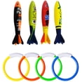 thumbnail image 1 of Juego de juguetes para piscina de buceo submarino, anillos de buceo, palos, natación, 1 of 5